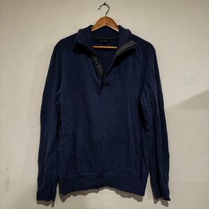 Banana Republic Mens Wool Blend Sweater Half-Zip Blue Size Large